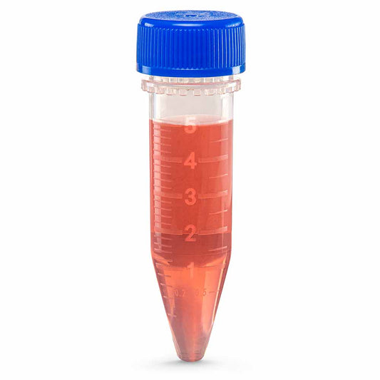 Globe Scientific 111580B Diamond Midi Centrifuge Tube 5.0mL PP Separate Blue Screw Cap Graduated 100 of Each/Bag 5 Bags of Each/Carton