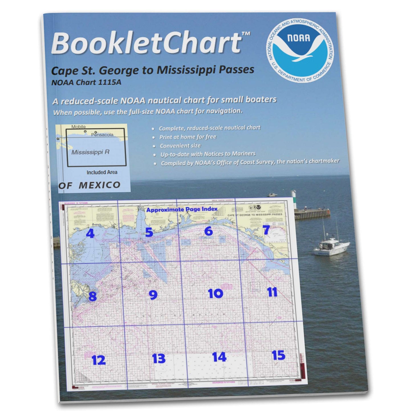 Paradise Clay CB1115 HISTORICAL NOAA Booklet Chart Cape St. George to Mississippi Passes (Oil and Gas Leasing Areas)