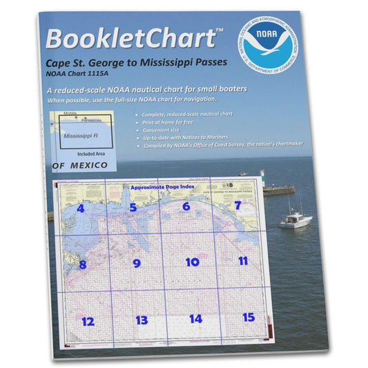 Paradise Clay CB1115 HISTORICAL NOAA Booklet Chart Cape St. George to Mississippi Passes (Oil and Gas Leasing Areas)