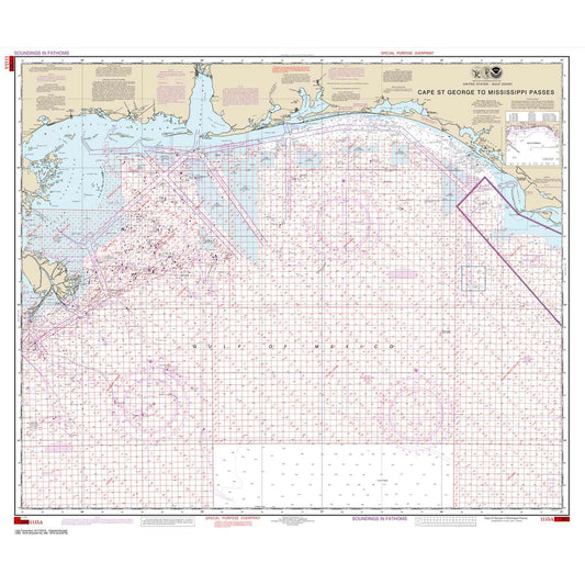Paradise Clay NO_1115A HISTORICAL NOAA Cape St. George to Mississippi Passes (Oil and Gas Leasing Areas)