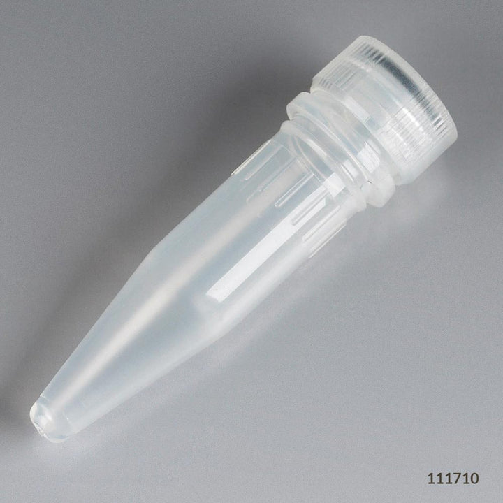Globe Scientific 111700 Microtube 0.5mL Self-Standing Attached Screwcap for Color Insert with O-Ring STERILE PP 500/Bag 2 Bags/Unit