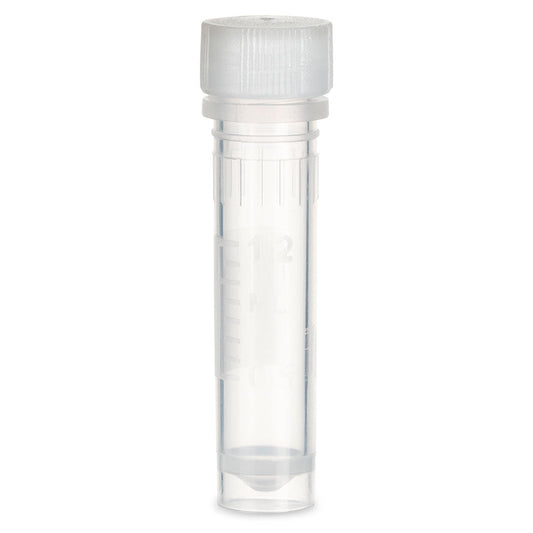 Globe Scientific 111740 Microtube 2mL Self-Standing Attached Screw Cap for Color Insert with O-Ring STERILE PP 500/Bag 2 Bags/Unit