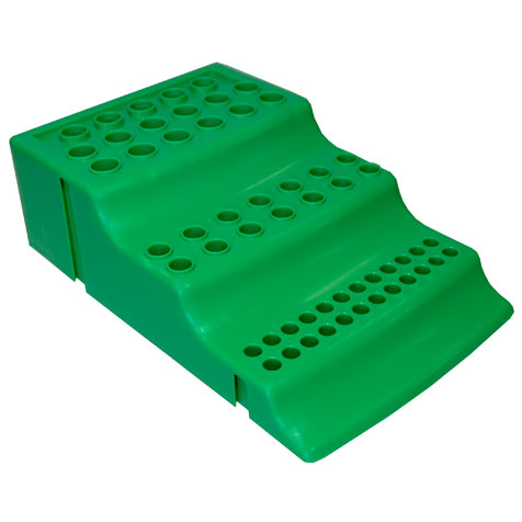 Globe Scientific 111780G Workstation 4-Way for use with Microtubes 1.5mL Microcentrifuge tubes and 0.2mL and 0.5mL PCR tubes PP Green