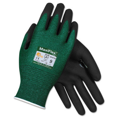 Comfort Clothing And Gloves 34-8743/L Maxiflex Cut Grn Eng Yarn Blk Nit Mic A2/En3 (12 PR)