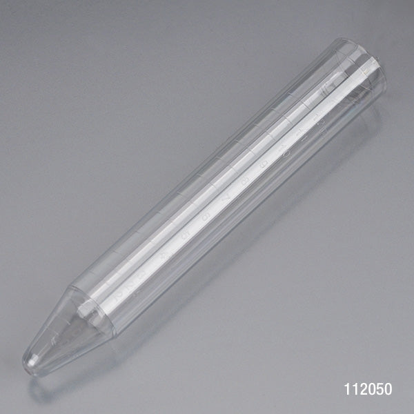 Globe Scientific 112050 Centrifuge tube 12mL Molded Graduations 16.5 x 107.5mm PS 100/Bag 10 Bags/Case