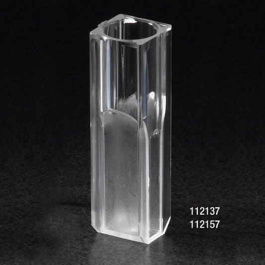 Globe Scientific 112157 Cuvette Micro 1.5mL with 2 Clear Sides UV Grade Polymethylmethacrylate (PMMA) 100/Tray 5 Trays/Unit, CS/500
