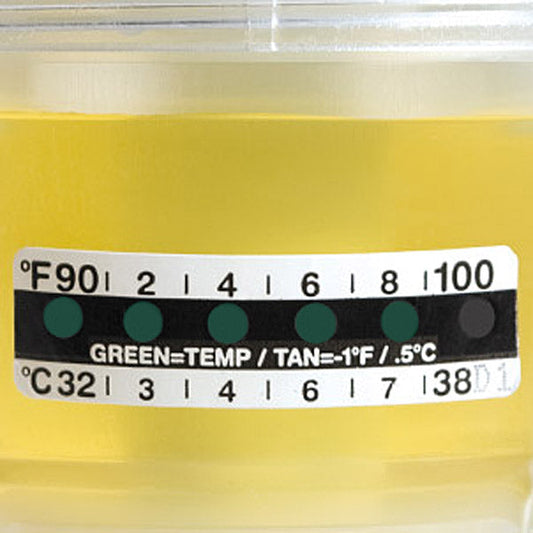Globe Scientific 112215 Thermometer Strips Graduated in both Fahrenheit (90-100°) and Celsius (32-38°), CS/4000