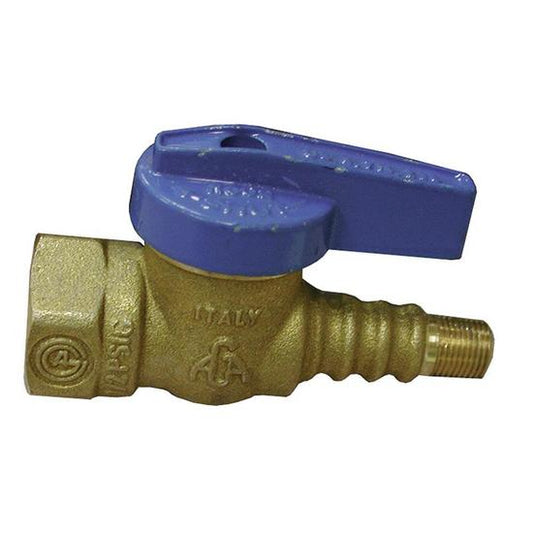 Jones Stephens B69121 1/2" FIP x 1/8" MIP Brass Gas Ball Valve, Texas Pattern