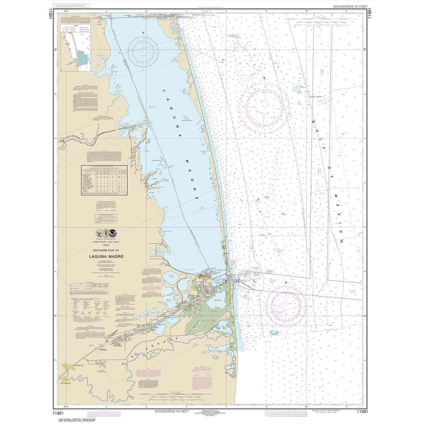 Paradise Clay NO_11301 HISTORICAL NOAA Chart Southern part of Laguna Madre