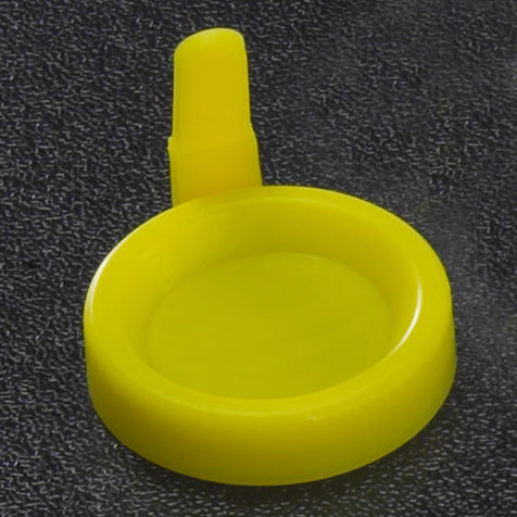 Globe Scientific 113137 Cap Snap with Sanitary Grip PE Yellow for Flared Top Urine Tube 500/Bag 3 Bags/Unit