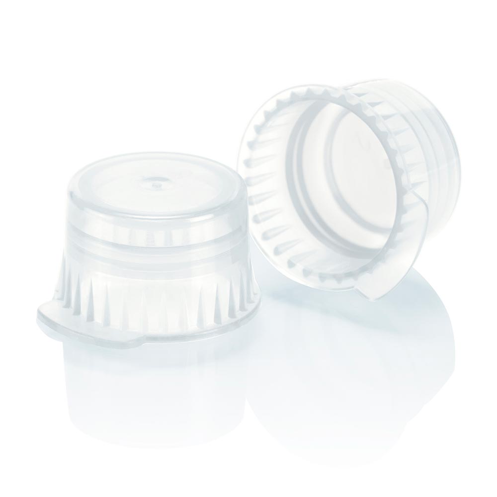 Globe Scientific 113142C Snap cap Translucent clear PE for 12/13mm vacuum and Test tubes