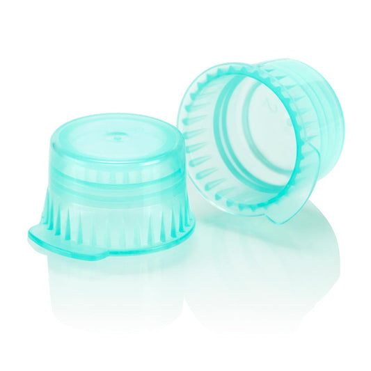 Globe Scientific 113142G Snap cap Translucent green PE for 12/13mm vacuum and Test tubes