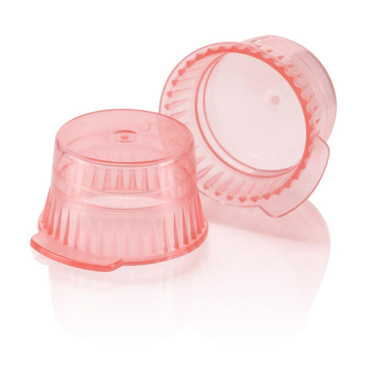 Globe Scientific 113143R Snap Cap Translucent Red PE for 13mm Glass and Evacuated Tubes and 12mm Plastic Test Tubes