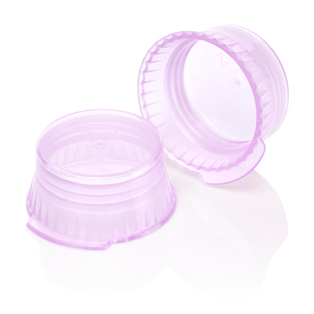 Globe Scientific 113144L Snap Cap Translucent Lavender PE for 16mm Glass and Evacuated tubes