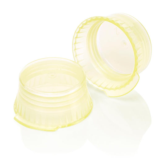Globe Scientific 113144Y Snap Cap Translucent Yellow PE for 16mm Glass and Evacuated tubes