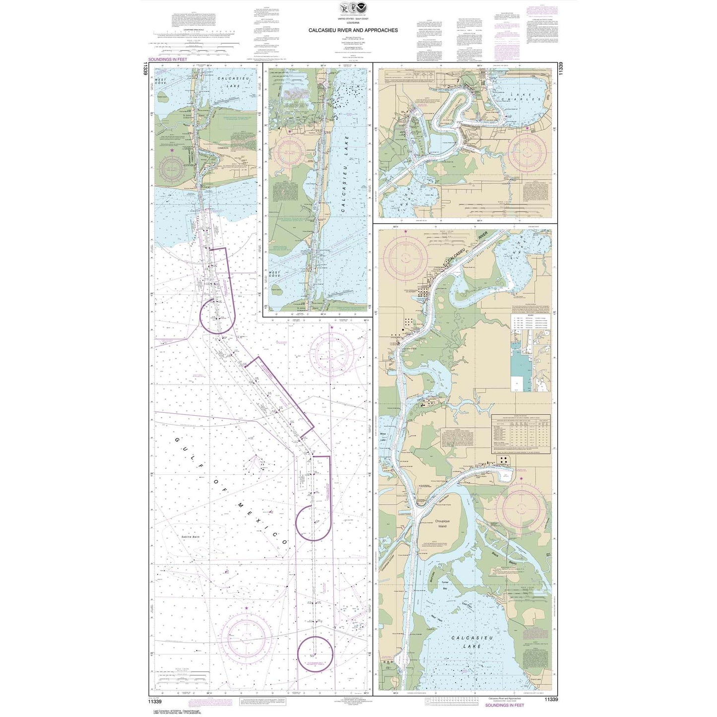 Paradise Clay NO_11339 HISTORICAL NOAA Chart Calcasieu River and Approaches
