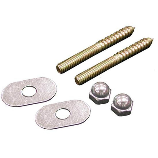 Jones Stephens C02300 50 Pairs of 1/4" x 2-1/2" Brass Closet Screws with Oval Washers and Nuts, Bagged in Pairs