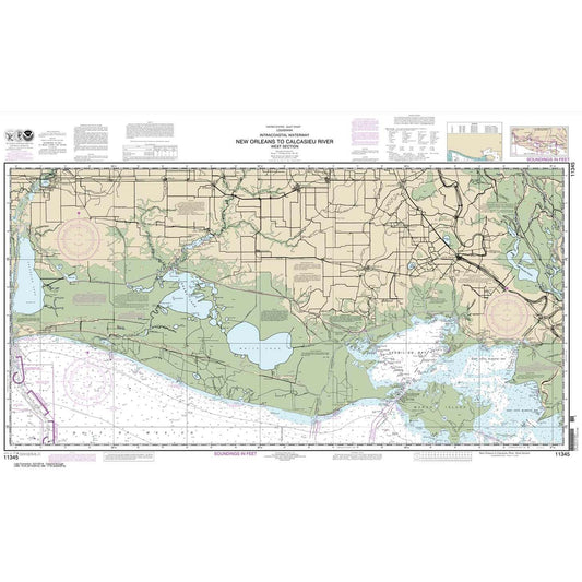 Paradise Clay NO_11345 HISTORICAL NOAA Chart Intracoastal Waterway New Orleans to Calcasieu River West Section