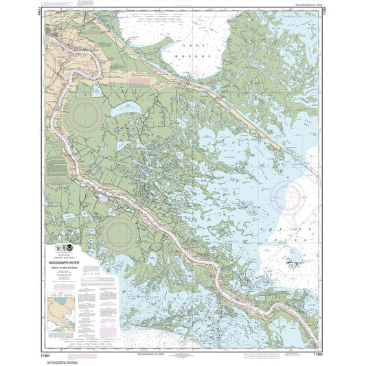 Paradise Clay NO_11364 HISTORICAL NOAA Chart Mississippi River-Venice to New Orleans