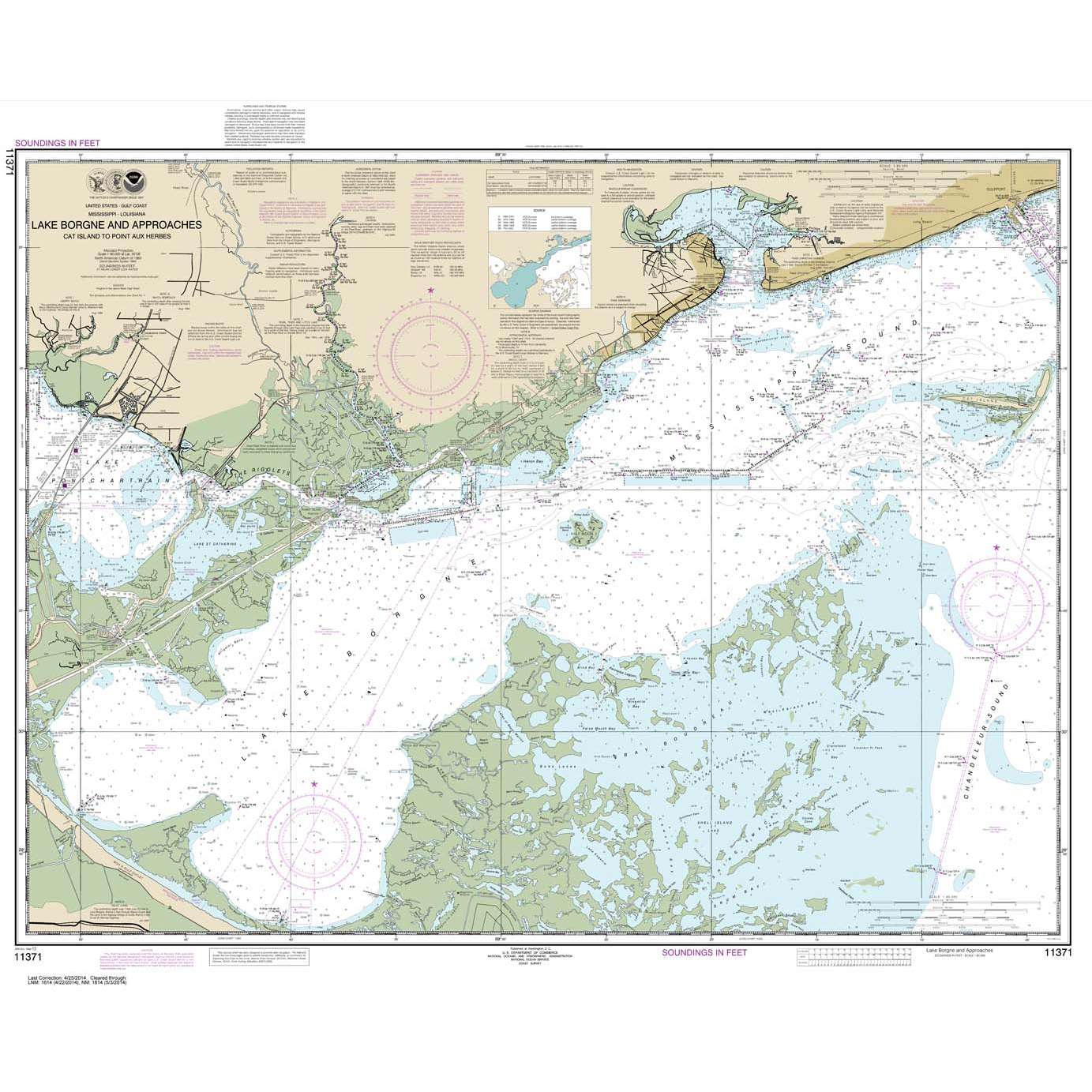 Paradise Clay NO_11371 HISTORICAL NOAA Lake Borgne and approaches Cat Island to Point aux Herbes
