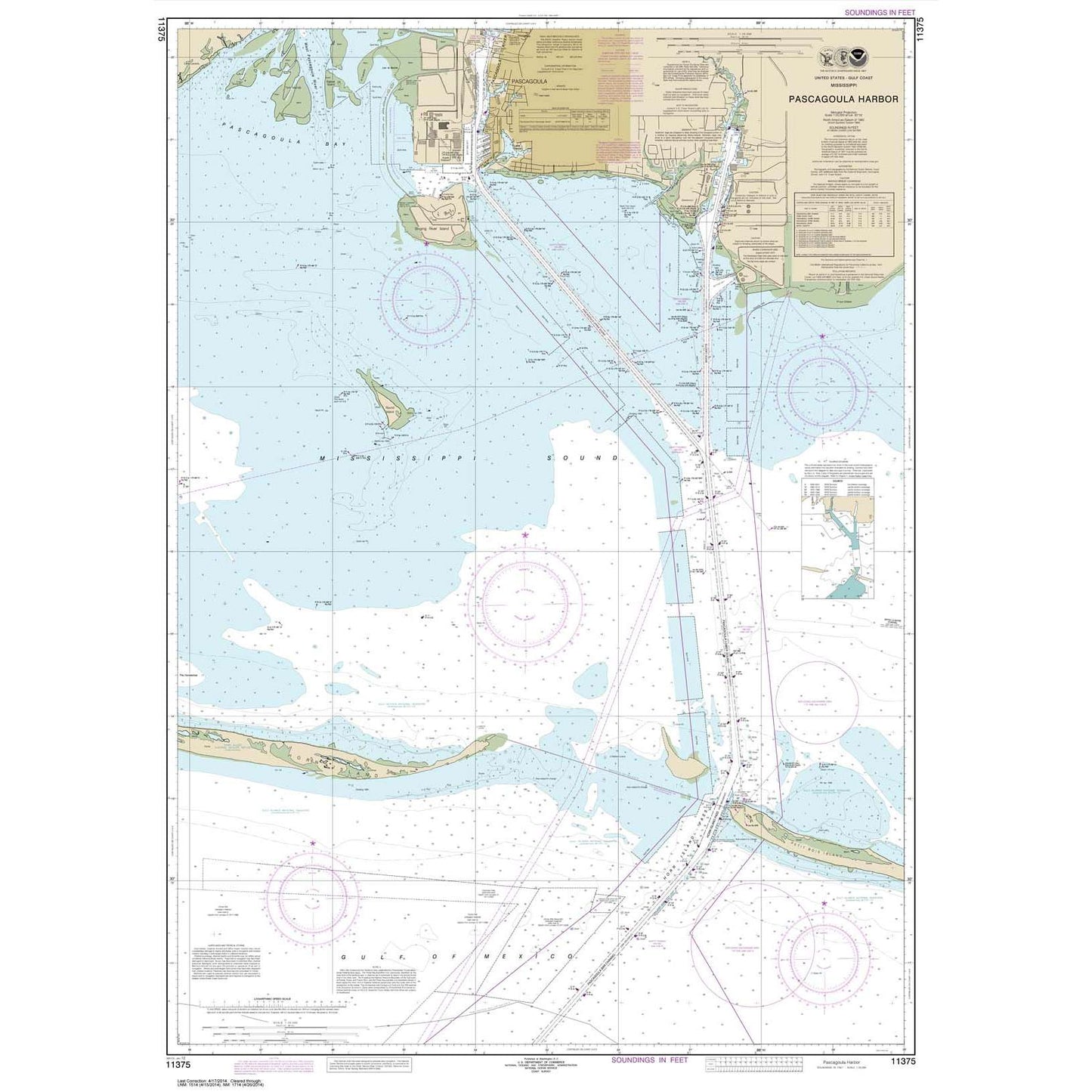 Paradise Clay NO_11375 HISTORICAL NOAA Chart Pascagoula Harbor