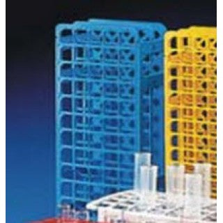 Globe Scientific 456604 Snap-N-Rack Tube Rack for 20mm and 21mm Tubes 40-Place PP Blue