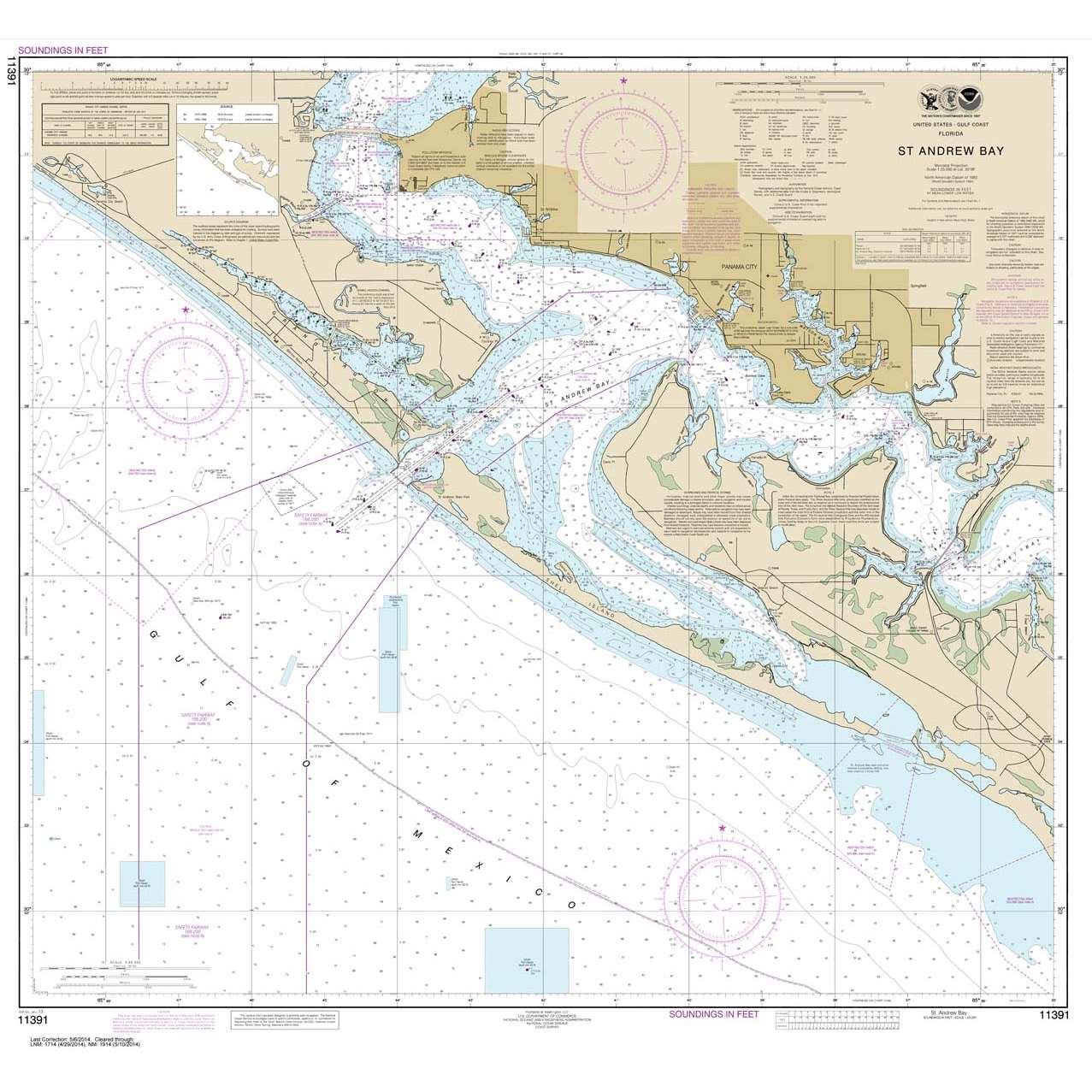 Paradise Clay NO_11391 HISTORICAL NOAA Chart St. Andrew Bay