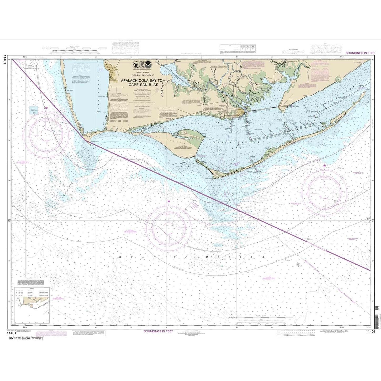 Paradise Clay NO_11401 HISTORICAL NOAA Chart Apalachicola Bay to Cape San Blas