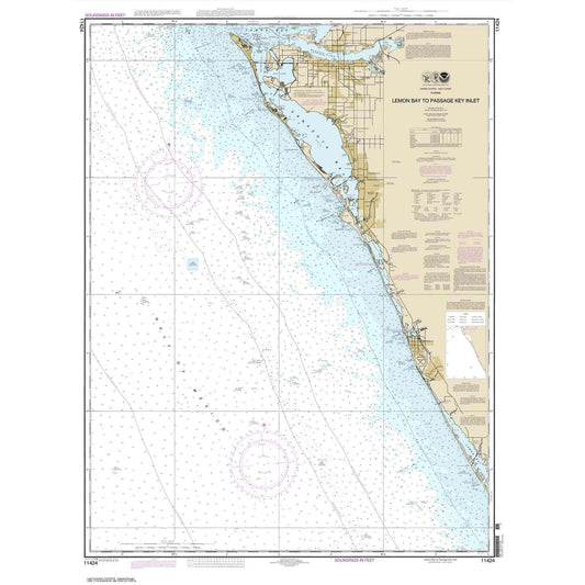Paradise Clay NO_11424 HISTORICAL NOAA Chart Lemon Bay to Passage Key Inlet
