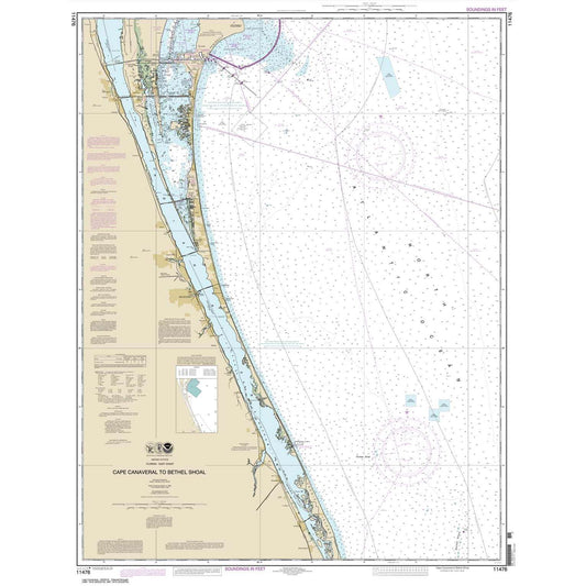 Paradise Clay NO_11476 HISTORICAL NOAA Chart Cape Canaveral to Bethel Shoal
