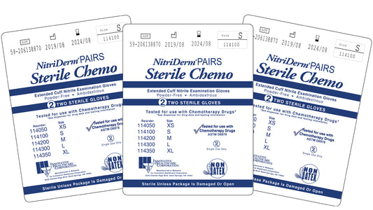 Innovative Healthcare 114100 Nitriderm Nitrile Sterile Exam Gloves – Extended Cuff Pairs - S, 50 Pr/Bx, 4 Bx/Cs