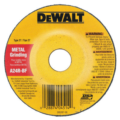 Dewalt DW4419 4"X1/4"X5/8" A24R 13-500Rpm Ind. General Pur (1 Ea)