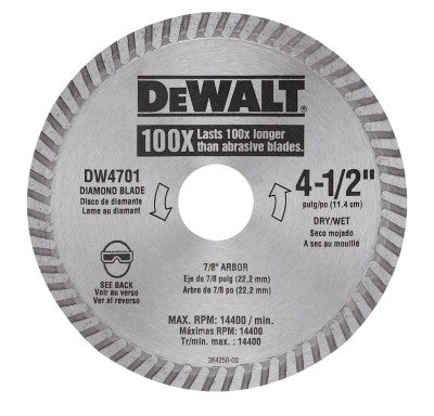 Dewalt DW4701 4-1/2" Dry Cut Diamond B