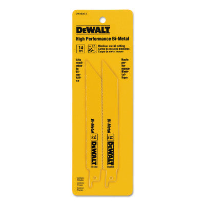 Dewalt DW4808-2 6" 14Tpi Straight Back Bimetal Recipro. Saw Blad (10 Ea)