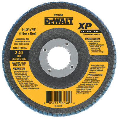 Dewalt DW8250 4-1/2" X 7/8" Z40 T27 Xpflap Disc (1 Ea)