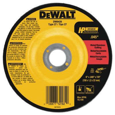 Dewalt DW8426 6"X1/16"X7/8" Thin Cutting Wheel Dcw (1 Ea)