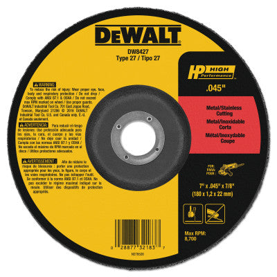 Dewalt DW8427 7"X1/16"X7/8" Thin Cutting Wheel Dcw (1 Ea)