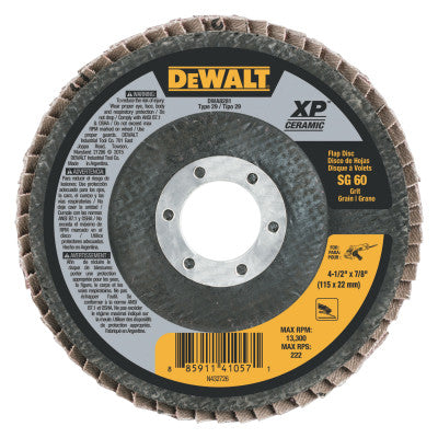 Dewalt DWA8281 Shell 4-1/2X7/8In Sg60 T29 Cer Flap Disc (10 Ea)