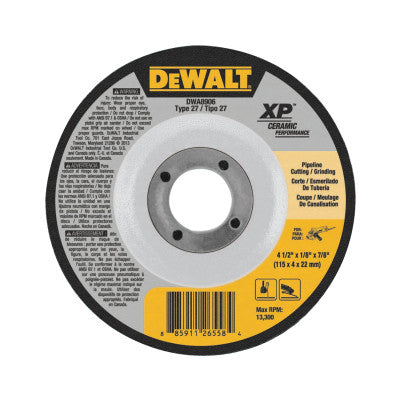 Dewalt DWA8906 4-1/2" X 1/8" X 7/8" Ceramic Abrasive (1 Ea)