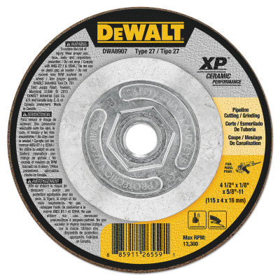 Dewalt DWA8907 4-1/2" X 1/8" X 5/8"-11Ceramic Abras (1 Ea)