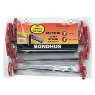 BONDHUS® 13187 Btx 80Mm 8Pc. T-Handle Hex Set Balldriver