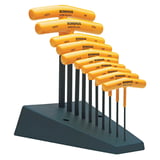 BONDHUS® 13390 10-Pc T-Handle Hex Key Set 3/32-3/8" W
