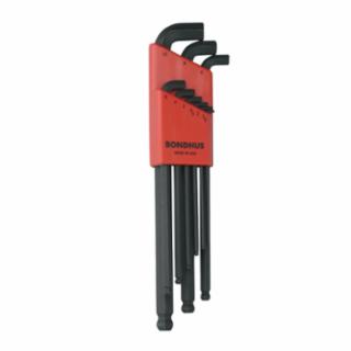 BONDHUS® 16599 9Pc Stubby Ball End L-Wrench Set 1.5-10Mm