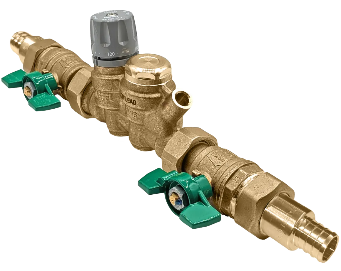 Caleffi 116151AC 007 ThermoSetter™Adjustable Thermal Balancing Valve 3/4" PEX crimp unions, gauge