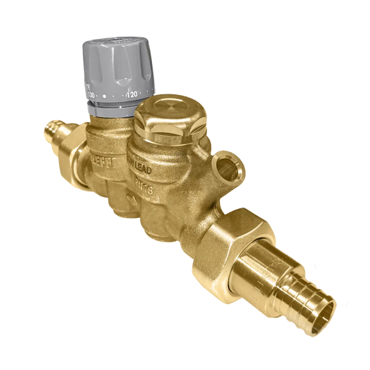 Caleffi 116151AC 007 ThermoSetter™Adjustable Thermal Balancing Valve 3/4" PEX crimp unions, gauge