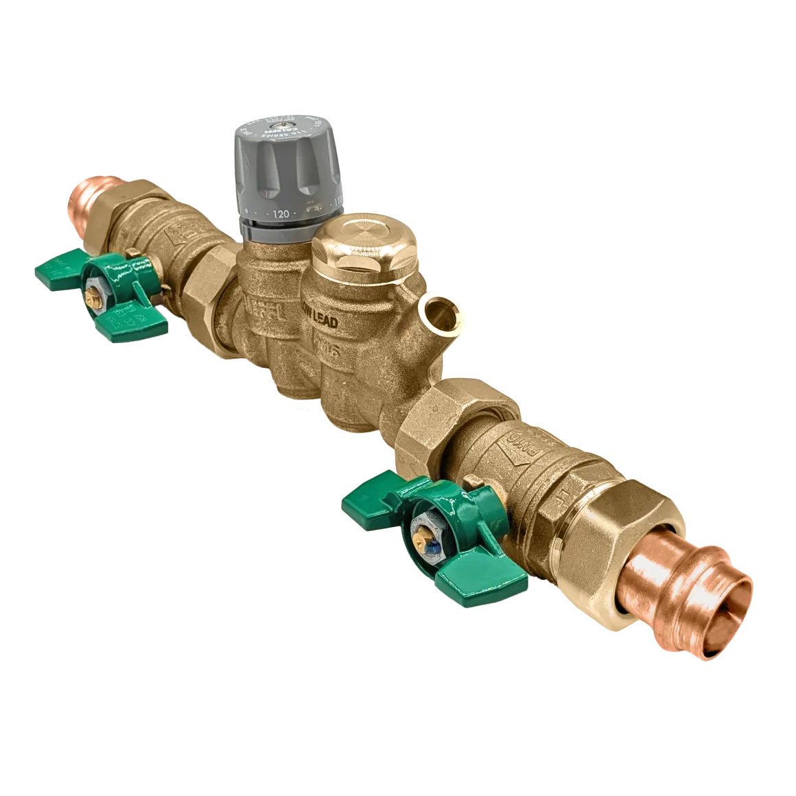Caleffi 116151AC 006 ThermoSetter™Adjustable Thermal Balancing Valve 3/4" press unions, gauge