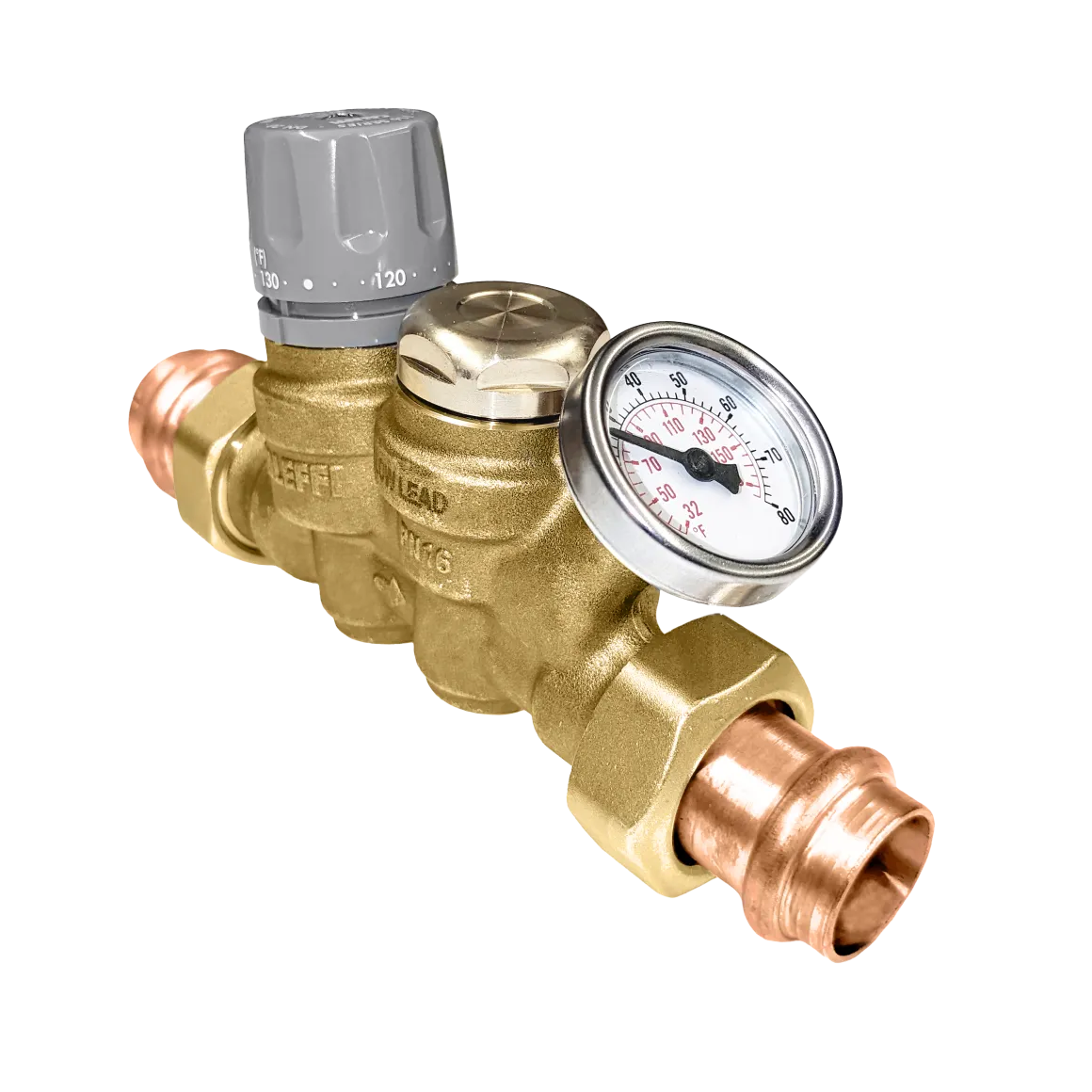 Caleffi 116151AC 006 ThermoSetter™Adjustable Thermal Balancing Valve 3/4" press unions, gauge