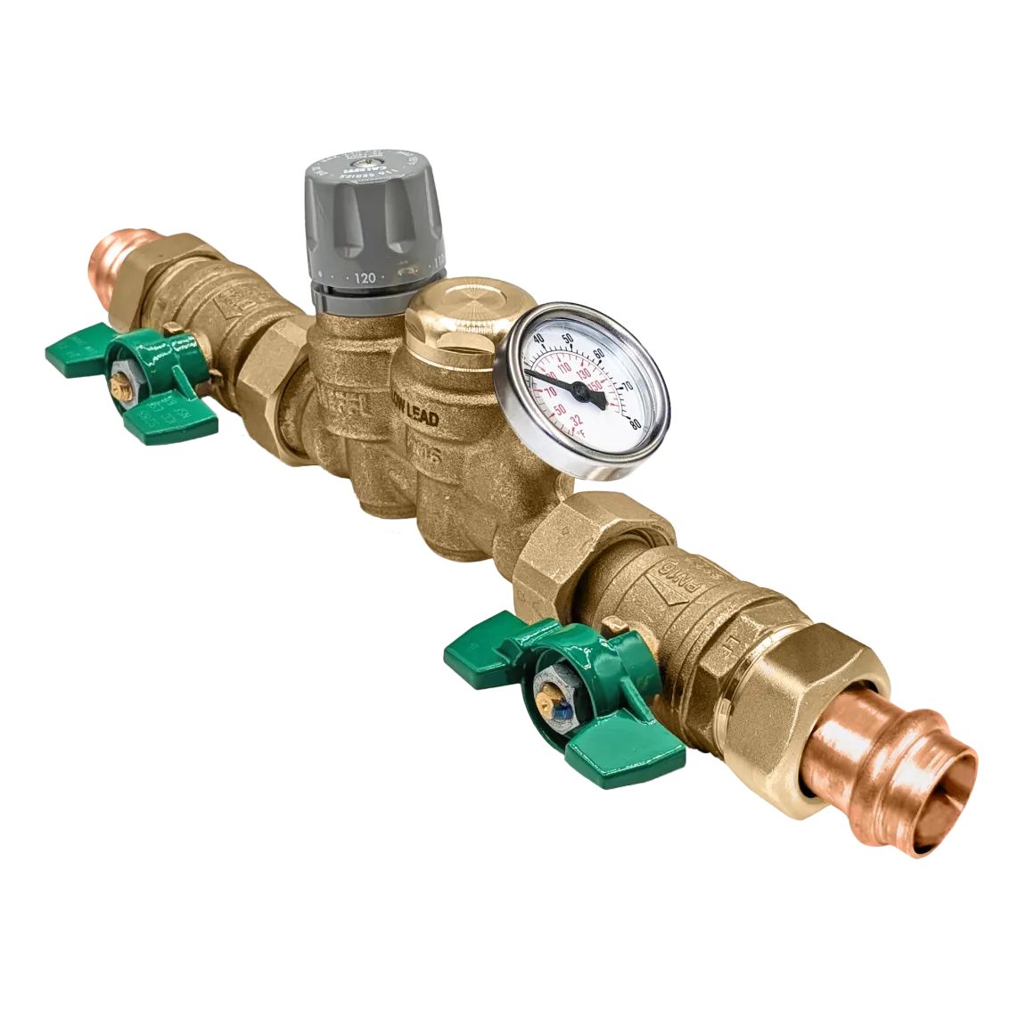 Caleffi 116151AC 006 ThermoSetter™Adjustable Thermal Balancing Valve 3/4" press unions, gauge