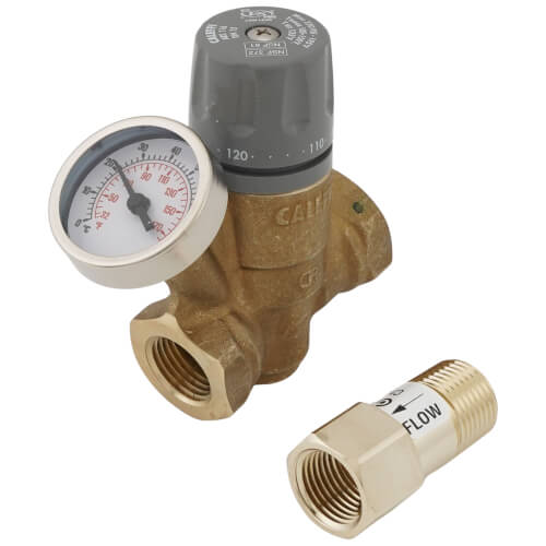 Caleffi 116441AC 109 ThermoSetter™Adjustable Thermal Balancing Valve ½” sweat unions, gauge, isolation valves