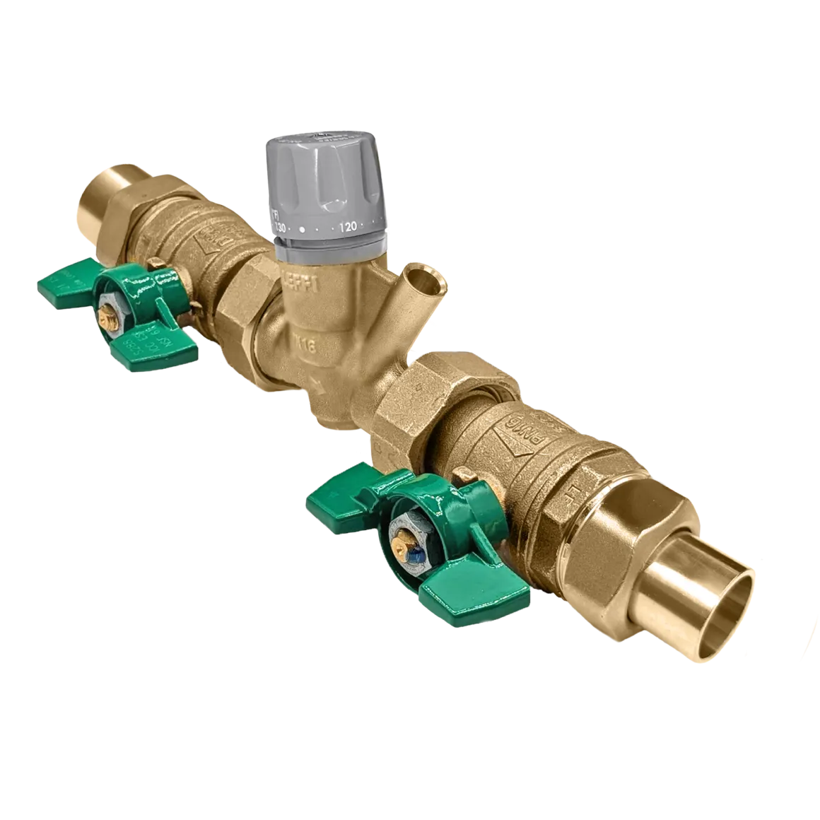 Caleffi 116441AC 009 ThermoSetter™Adjustable Thermal Balancing Valve ½” sweat unions, gauge
